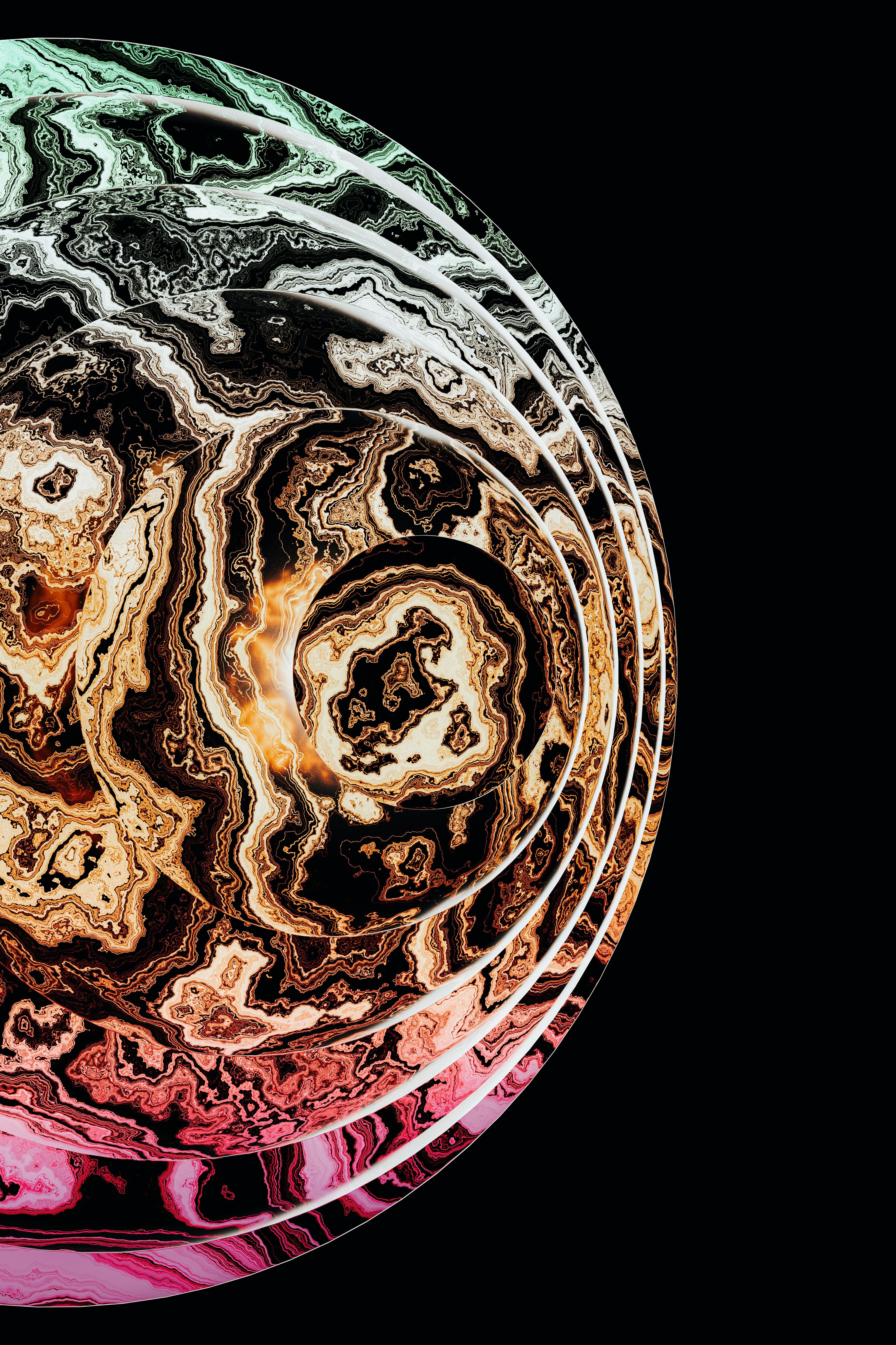 渐层色彩的抽象石雕