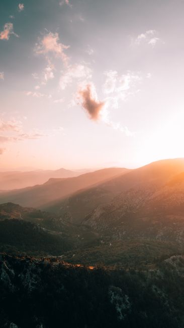 Breathtaking Aerial View Of A Sunset Over The Mountains In Isparta, Türkiye. wallpaper preview