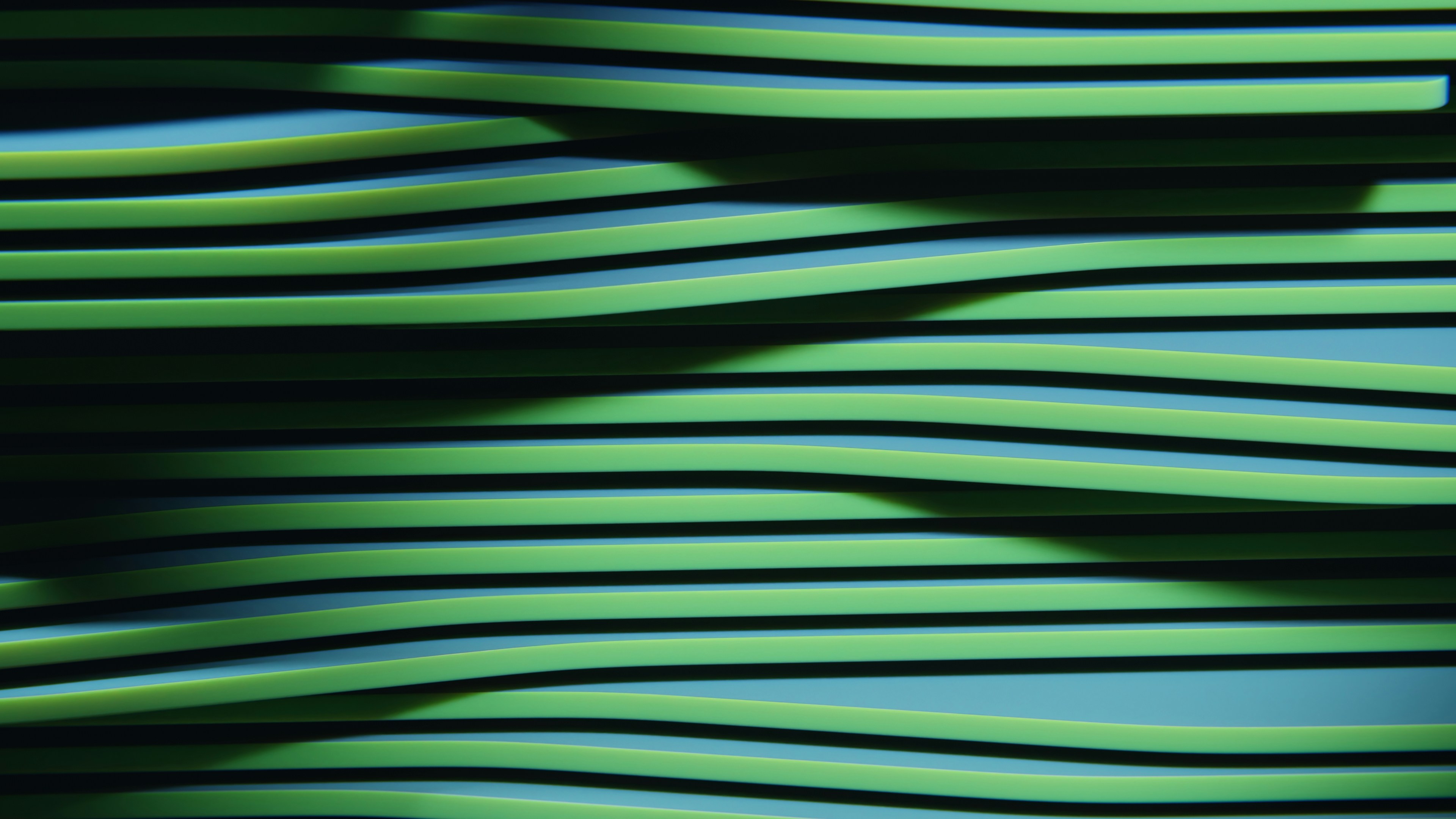 Green Wavy Lines With Shadows Creating An Abstract Pattern. HD mobile wallpaper