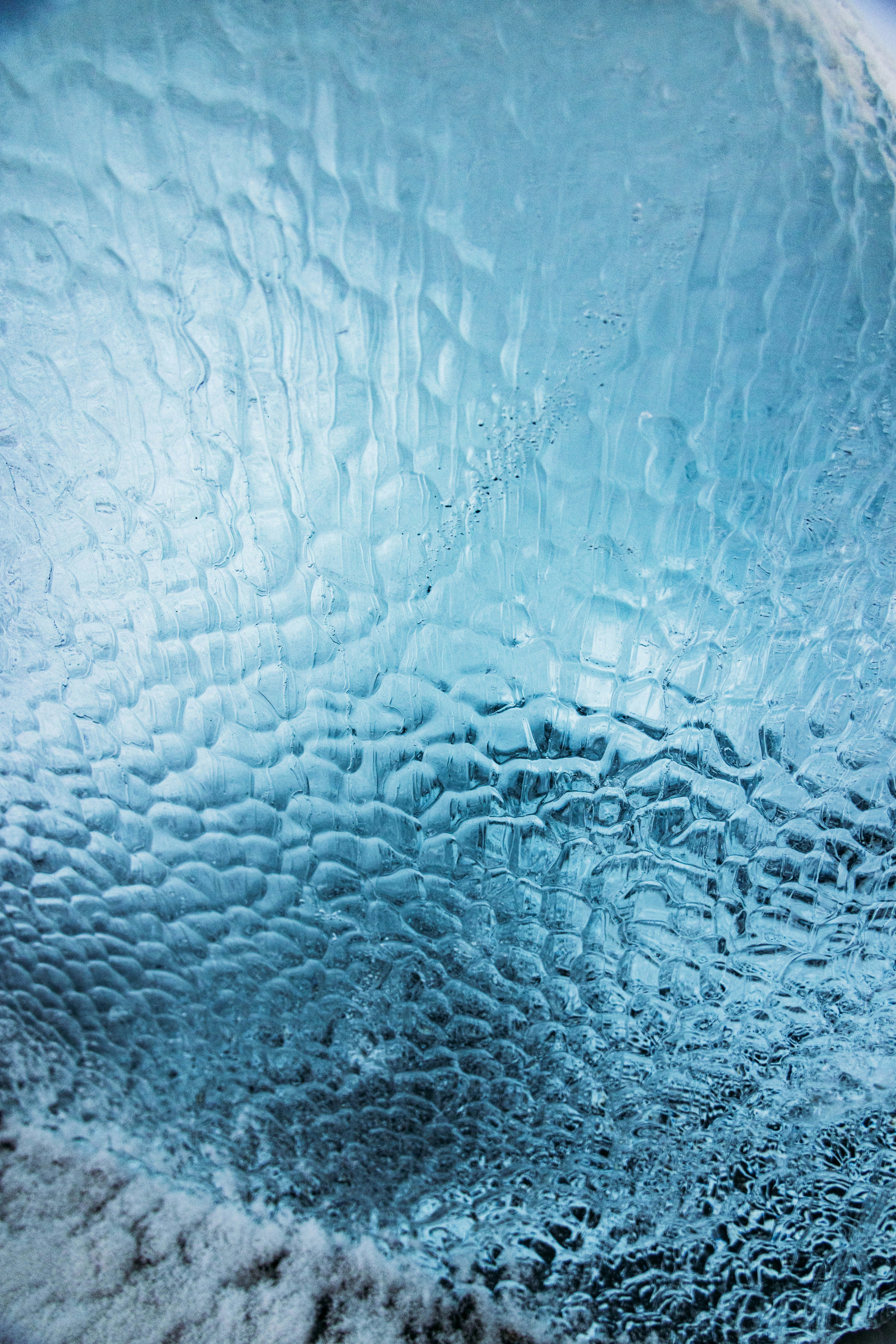 Textured Blue Ice Formation Inside A Glacier Cave. HD mobile wallpaper