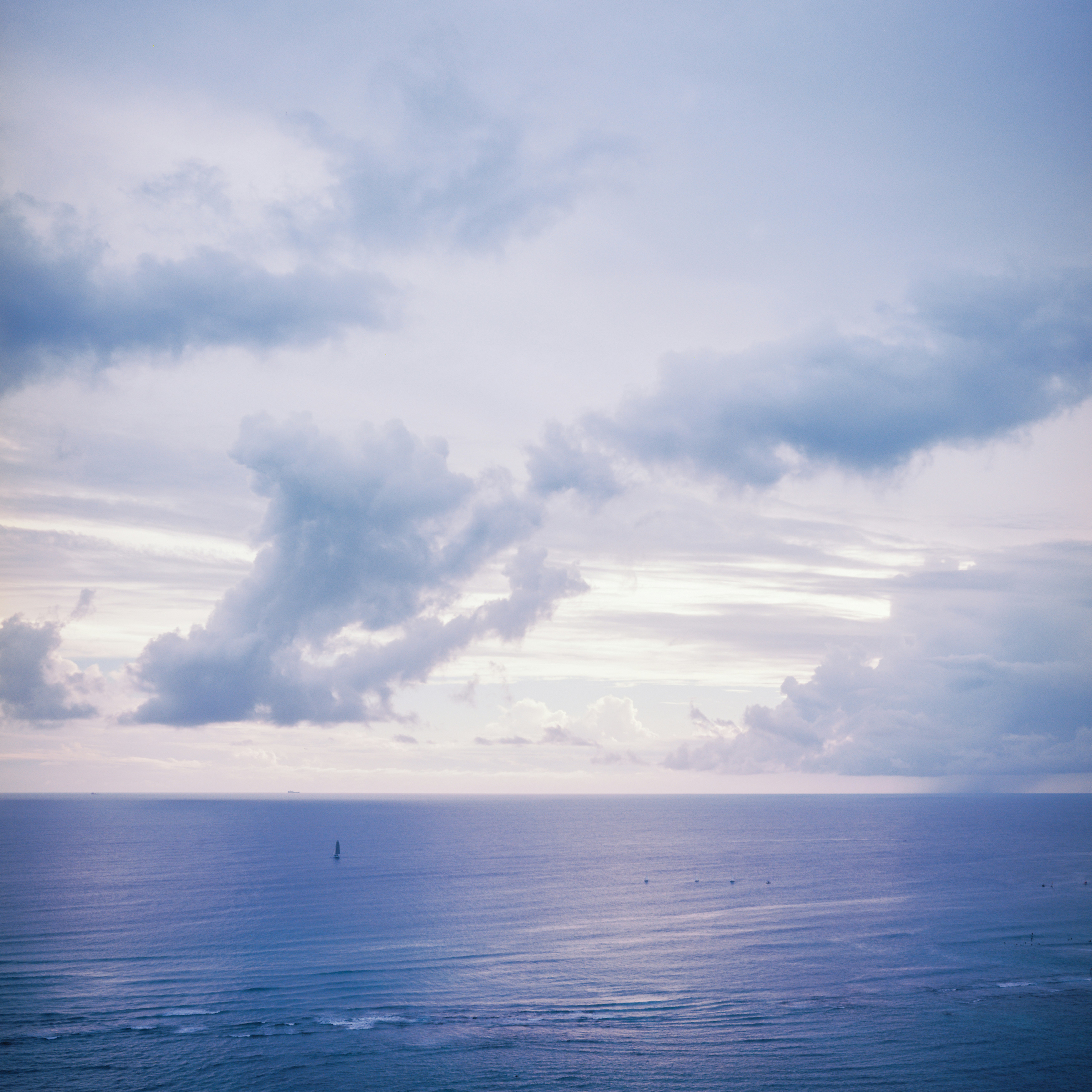Vast Ocean Under A Cloudy Sky With A Distant Boat. HD mobile wallpaper