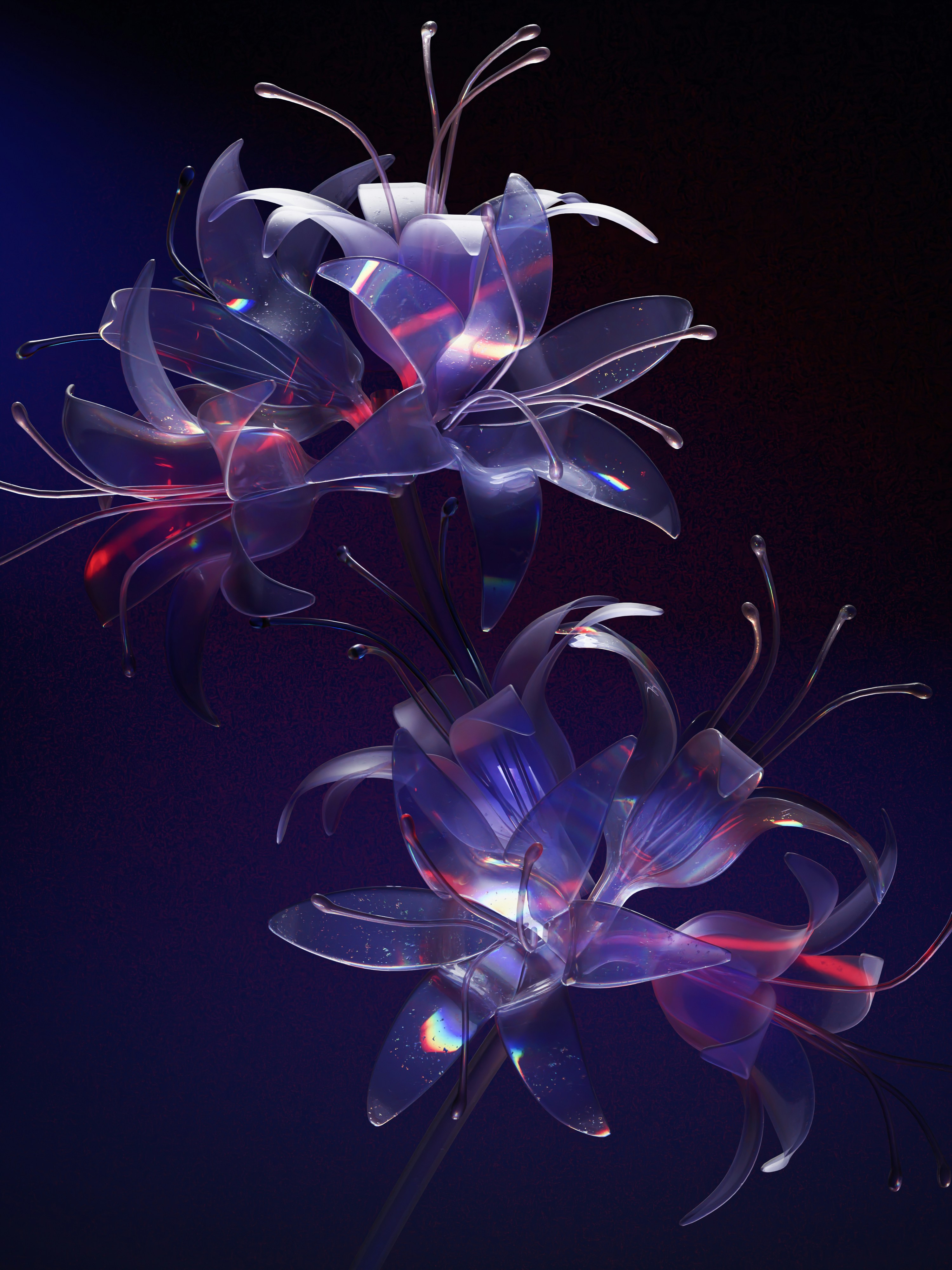Floral Glass HD mobile wallpaper