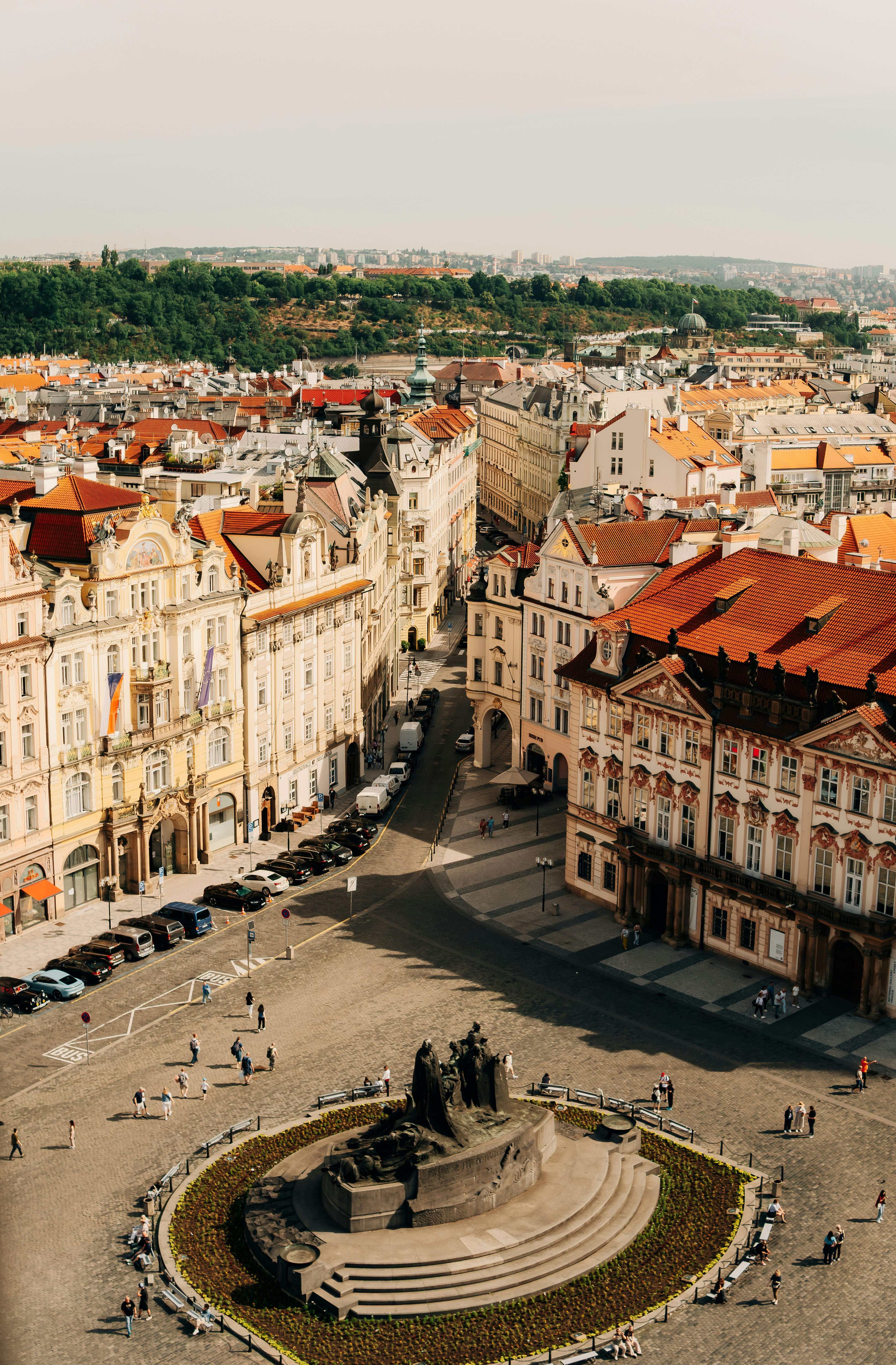 Aerial View Of A Bustling Historic City Square. HD mobile wallpaper