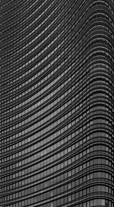 Monochromatic Building Facade With Undulating Lines wallpaper preview
