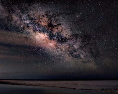 The Milky Way Stretches Across A Clear Night Sky Above A Peaceful Coastal Shoreline. wallpaper preview
