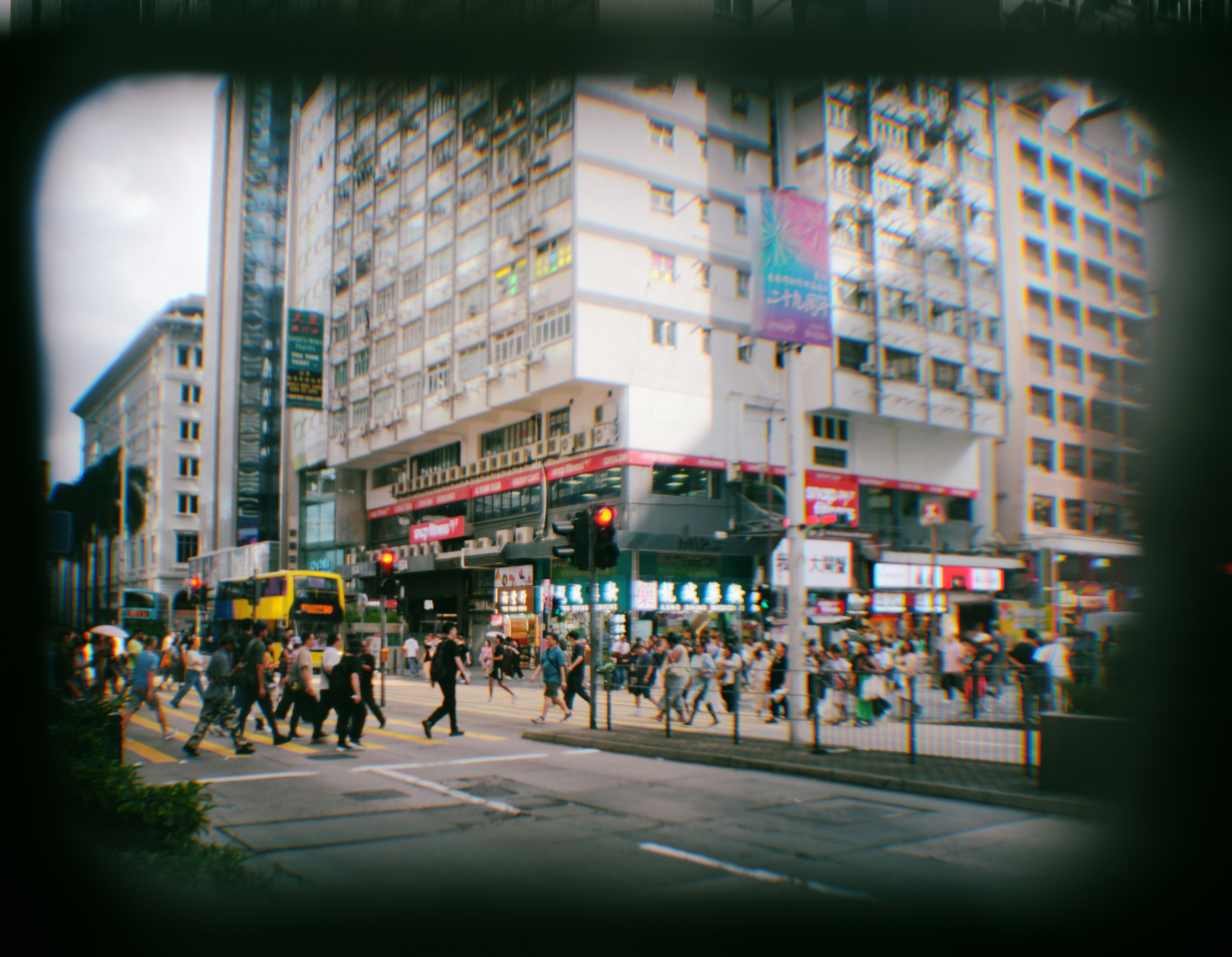 A City Viewed Through Another Lens. By Photographing Directly Through The Viewfinder Of A Disposable Camera, Familiar Streets Dissolve Into Soft Focus, Distortion, And Color Fringing--more Like A Memory Than A Document. HD mobile wallpaper