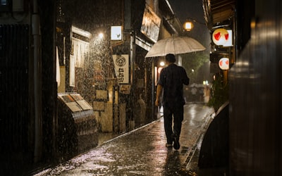 雨storm连续三天，我在京都的Pontocho拍摄到这张照片，自己也淋得湿透了。2026年6月26日壁纸预览