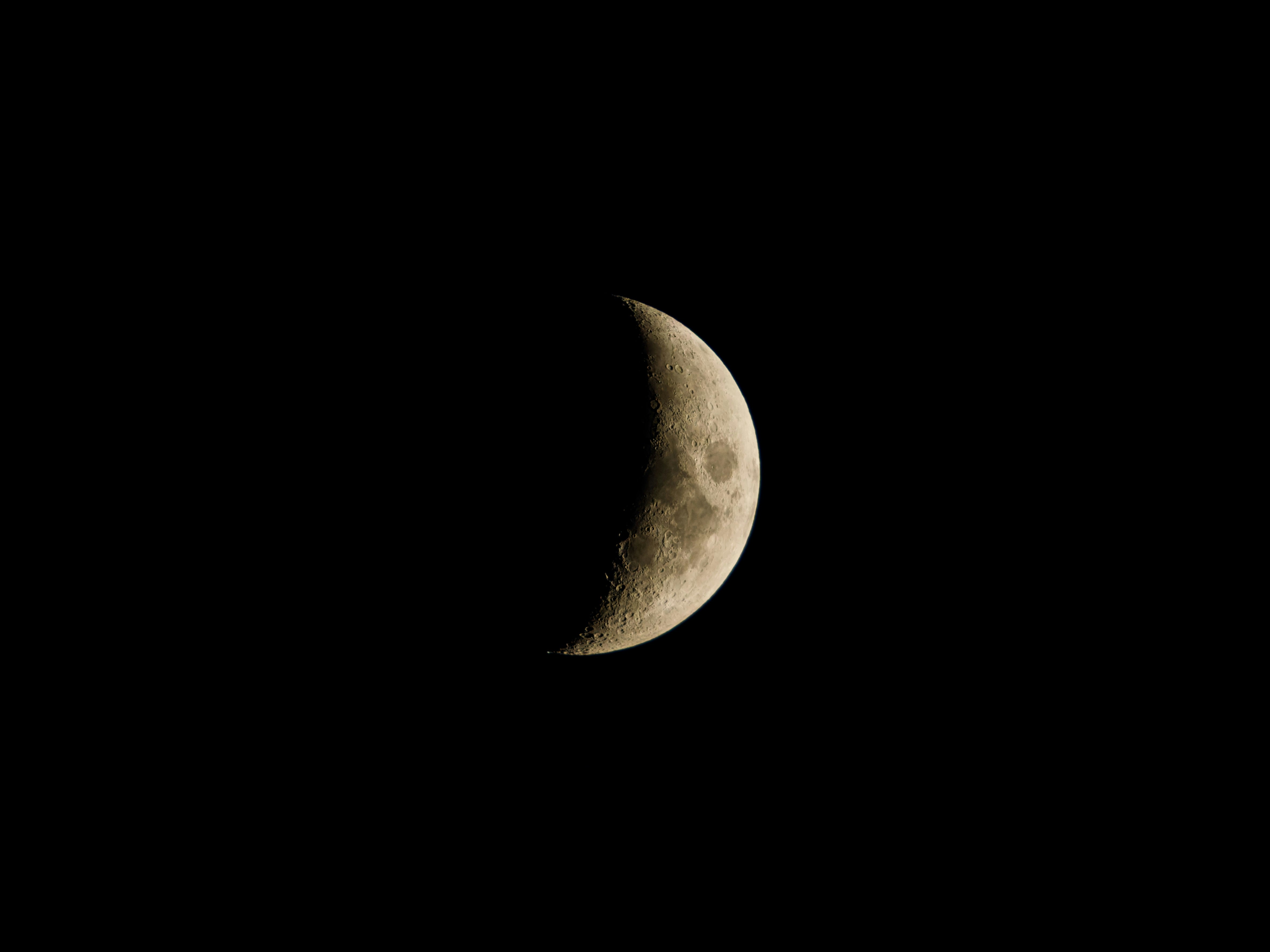 Crescent Moon Glowing In The Dark Night Sky. HD mobile wallpaper