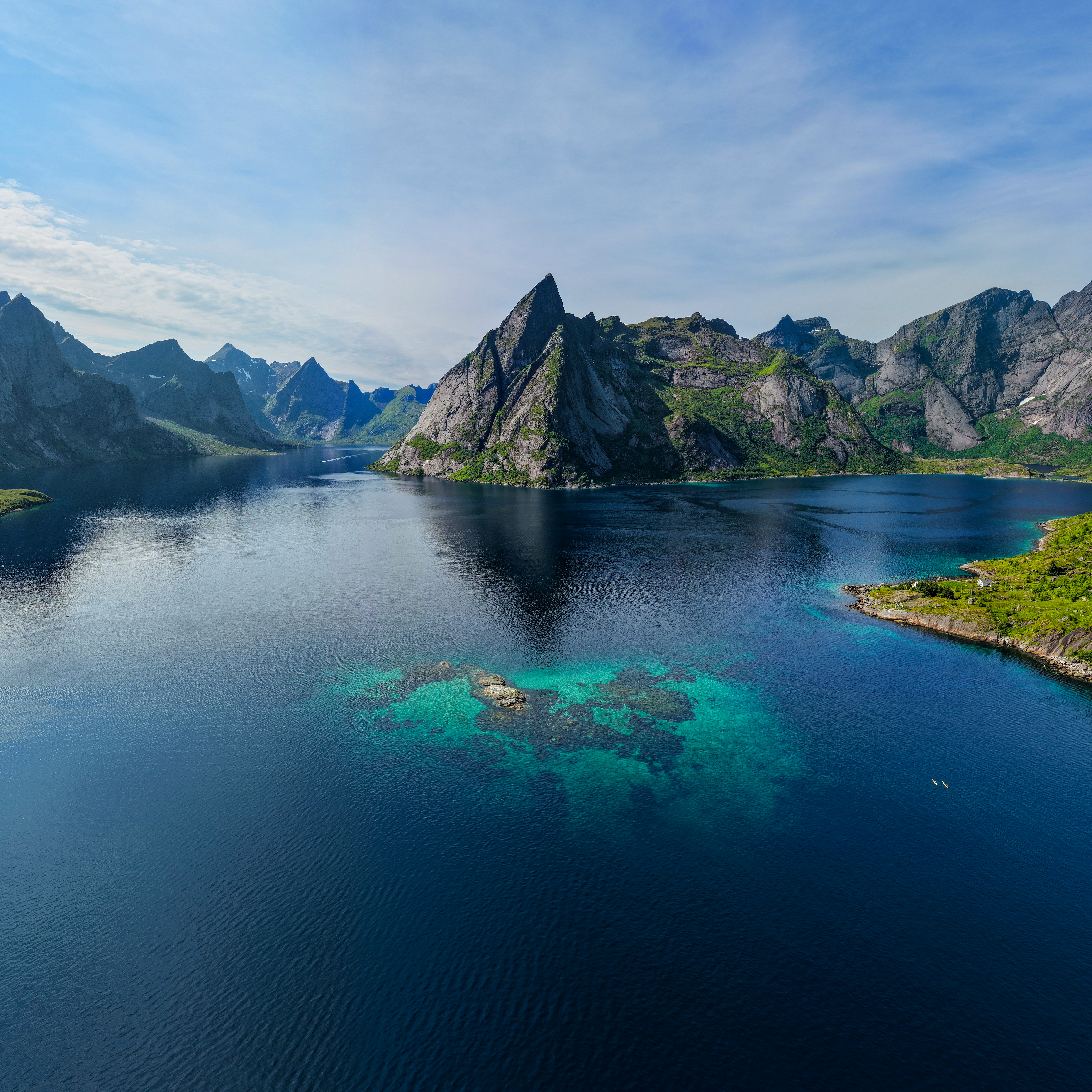 Reine Fjord Surrounded By Majestic Mountains And Clear Water HD mobile wallpaper