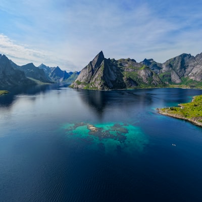 Reine Fjord Surrounded By Majestic Mountains And Clear Water wallpaper preview