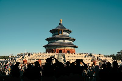 北京祈谷殿前的剪影