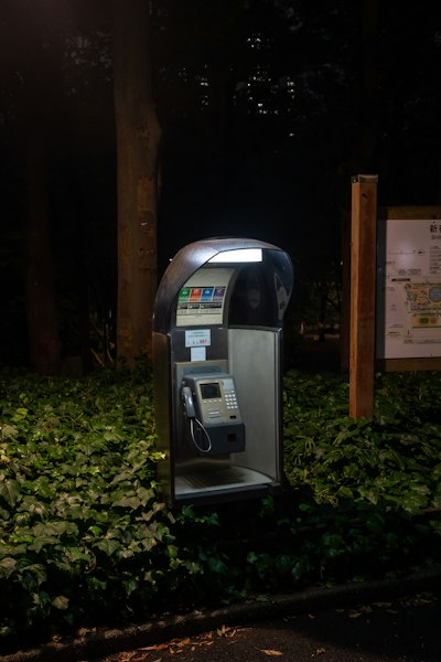 夜色公園常青電話亭桌布預覽