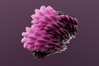 光润粉紫花瓣群立体渲