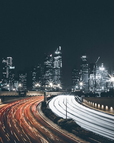 Cityscape And Traffic Light Trails wallpaper preview