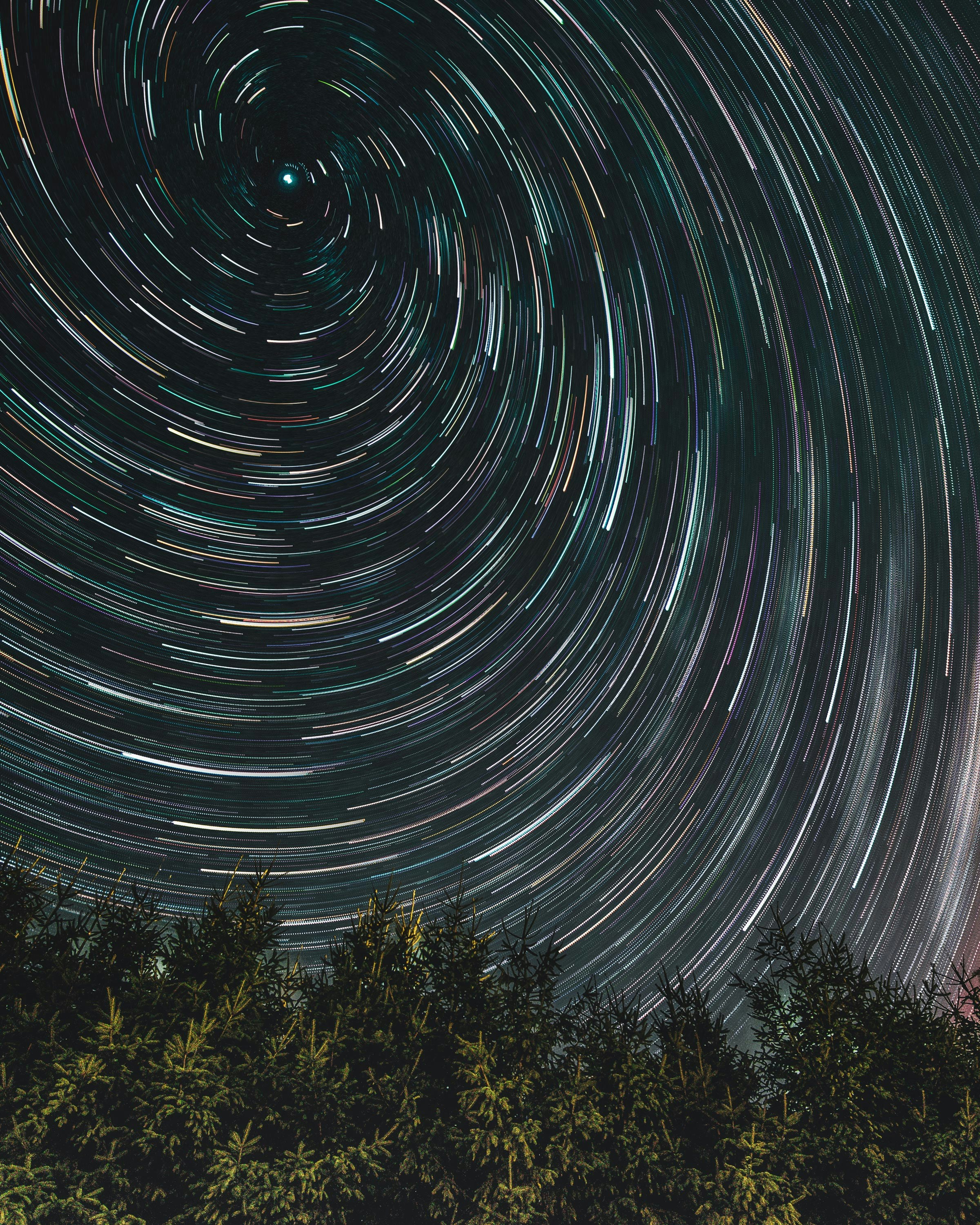 🌌 Star Trail Vortex HD mobile wallpaper